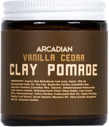 Arcadian Vanilla Cedar Clay Pomade  Pomada do włosów na bazie glinki 115g