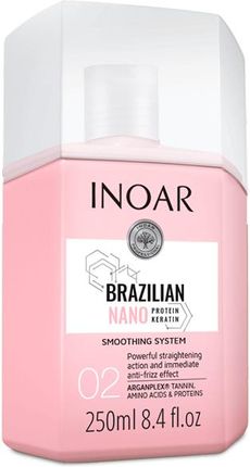 Inoar Brazilian Nano Protein Keratin Smoothing System 02 Keratynowa Kuracja Prostująca Włosy z Aminokwasami 250ml