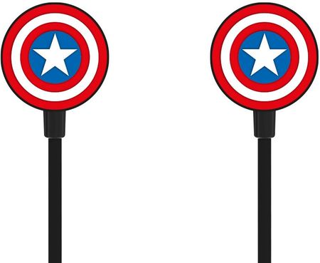 Marvel Słuchawki douszne Kapitan Ameryka 003 Czarny (MEPCAPAM003)