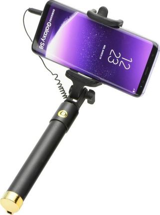 Partner Tele.Com Selfie stick Zestaw / uchwyt do selfie z pilotem w rączce złoty (przewód 3,5mm Jack)