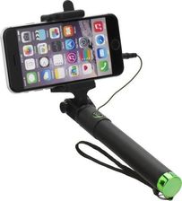 Partner Tele.Com Selfie stick Zestaw / uchwyt do selfie z pilotem w rączce zielony (przewód 3,5mm Jack)