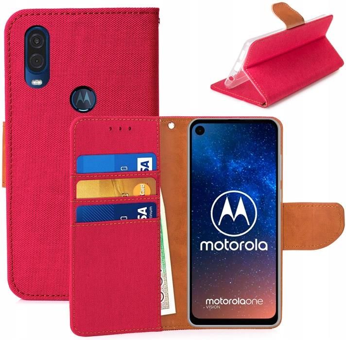 Custodia a portafoglio in pelle Flip per Motorola One Action