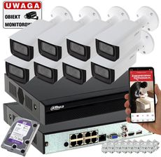 DAHUA ZESTAW DO MONITORINGU FIRMY 8 KAMER IPC-HFW1431T-ZS-2812-S4 4MPX ZOOM AUTOFOCUS