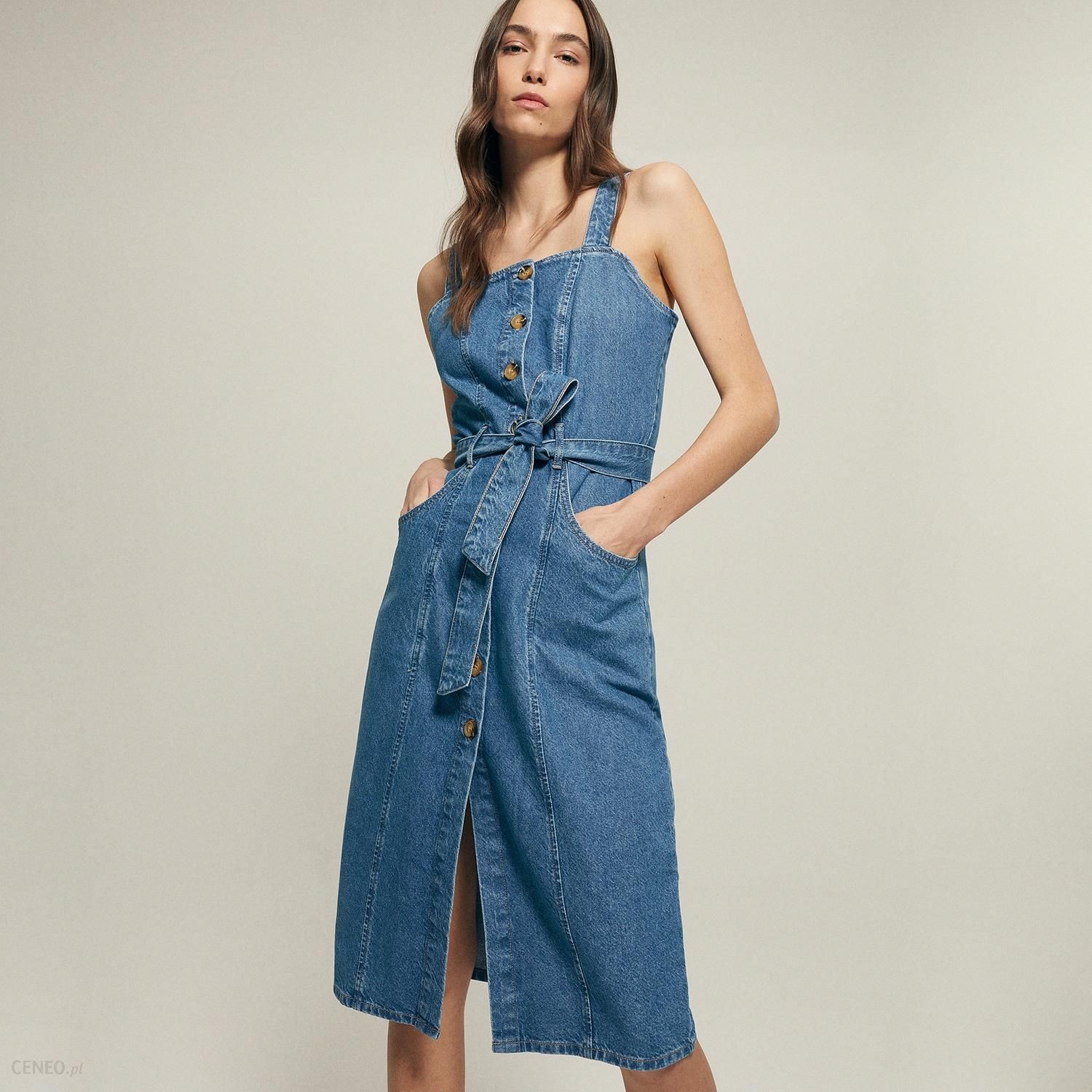Reserved - Denimowa sukienka - Niebieski - Ceny i opinie 