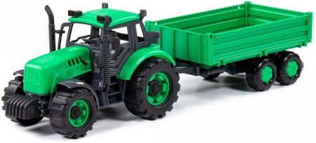 Polesie 91260 Traktor "Progres" Inercyjny Z Przyczepą Burtową Zielony W Pudełku