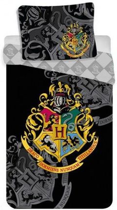 Pościel Dziecięca Harry Potter 6257 Czarna Szara Jerry Fabrics Rozmiar 140X200 Cm