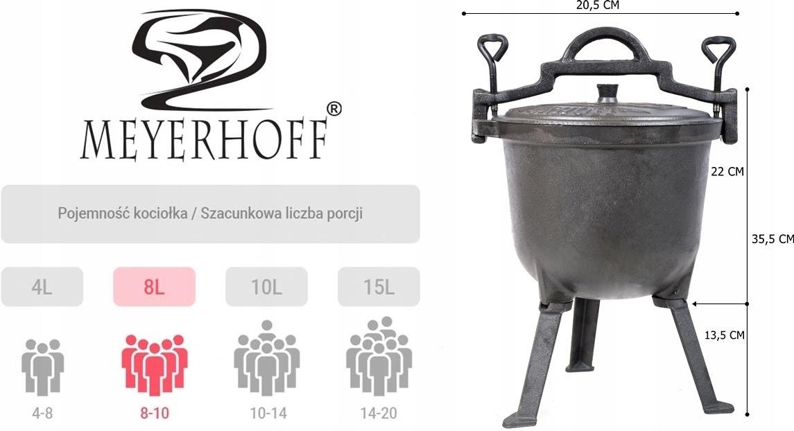 Hurtex Kociołek Emaliowany Żeliwny 8L Meyerhoff - zdjęcie 1 Hurtex Kociołek Emaliowany Żeliwny 8L Meyerhoff