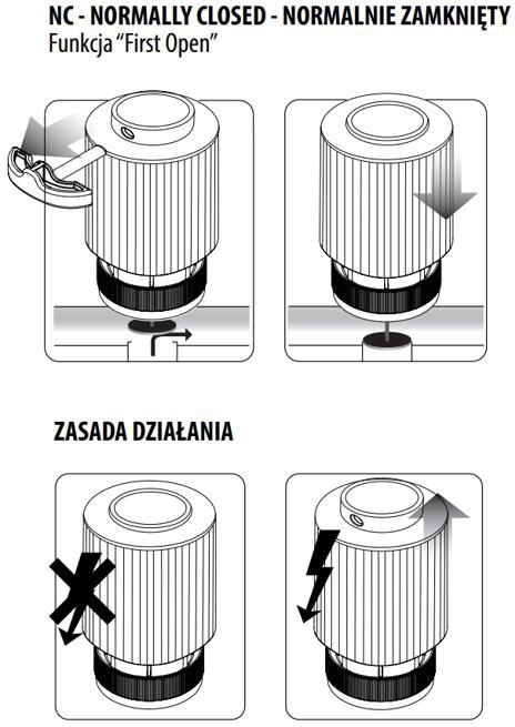 Siłownik termoelektryczny Engo E30NC230 M30x1,5 SALUS