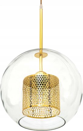 Toolight Lampa Sufitowa Wisząca Szklana Loft Gold 30 cm (OSW08749)