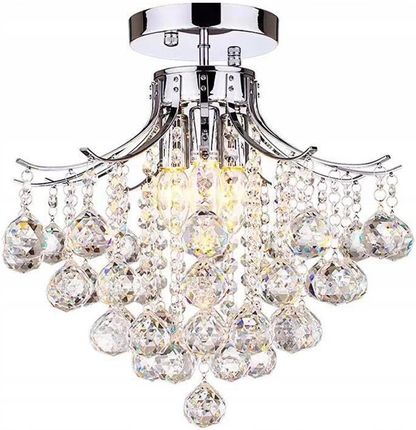 Toolight Lampa Sufitowa Kryształowa Plafon Glamour Srebrna (OSW05035APP7843C)