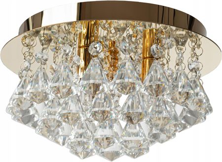 Toolight Lampa Sufitowa Kryształowa Plafon Glamour Złota (APP10383C)