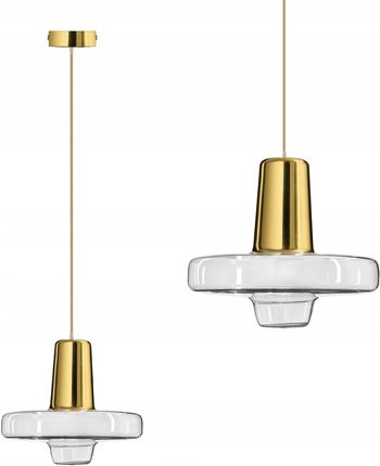 Toolight Lampa Sufitowa Wisząca Szklana Metalowa Gold Led (APP5531CP)