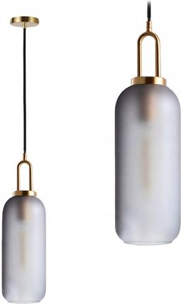Toolight Lampa sufitowa wisząca APP628 szklana tuba złota (APP6281CP)