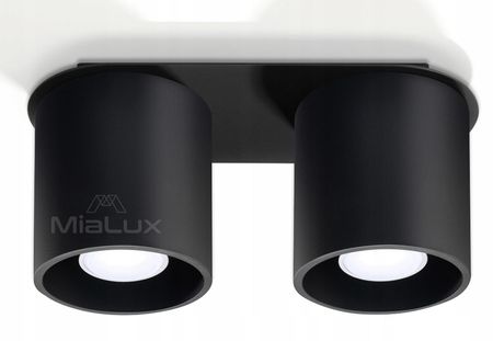 Mia Lux Plafon Gaja 2 Czarna Lampa Sufitowa Oświetlenie (ML0054)
