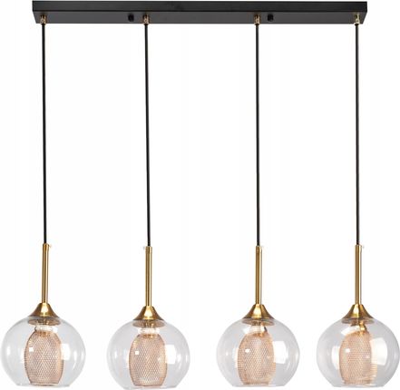 Toolight Lampa Sufitowa Wisząca Szklane Kule Gold Loft (APP8994CP)