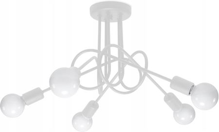 Sollux Lighting Lampa Sufitowa Edison 5 Biała Oprawa Plafon Led (AML006)