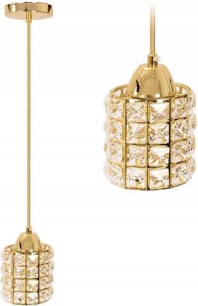 Toolight Lampa Sufitowa Wisząca Kryształ Złota Glamour E27 (APP7241CP)