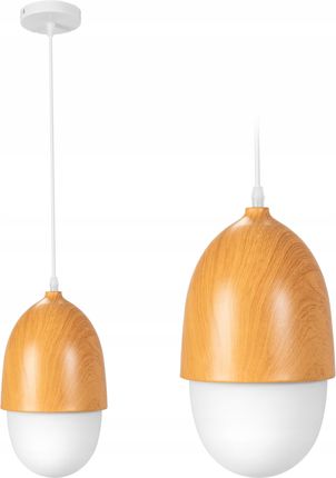 Toolight Lampa Sufitowa Wisząca Orzeszek Wzór Drewna E27 (APP9521CP)
