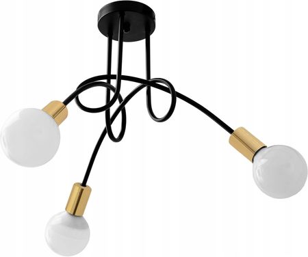 Toolight Lampa APP517 sufitowa żyrandol czarna złota 3 (OSW08640)