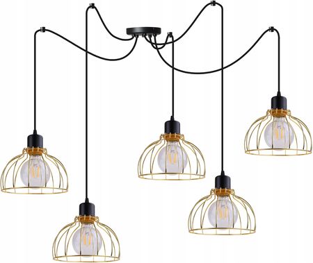 Light Home Lampa Wisząca Sufitowa Żyrandol Złoty Pająk Loft (SPIDERMOBI21755)