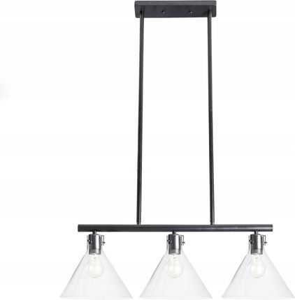 Toolight Lampa Sufitowa Szklana Metalowa APP318-3CP Loft (APP3183CP)