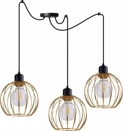 Light Home Lampa Wisząca Sufitowa Żyrandol Złoty Pająk Loft (SPIDERMONA21803)