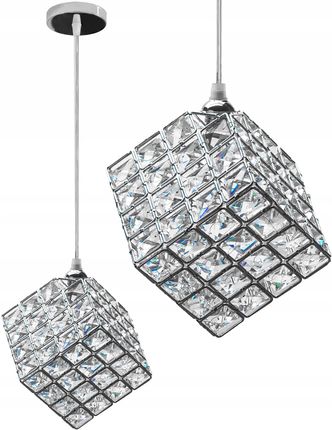 Toolight Lampa Sufitowa Wisząca Kryształ Kostka Szklana (APP7211CP)
