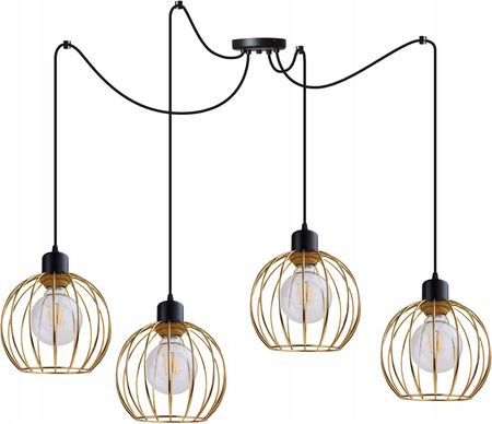 Light Home Lampa Wisząca Sufitowa Żyrandol Złoty Pająk Loft (SPIDERMONA21804)