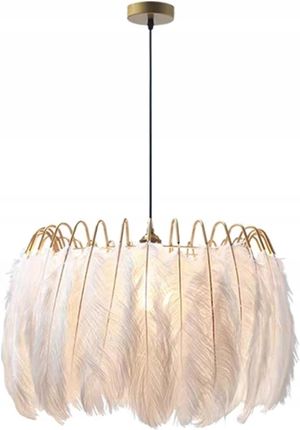 Toolight Lampa Wisząca Sufitowa Złota Z Piórami Glamour E27 (APP662)