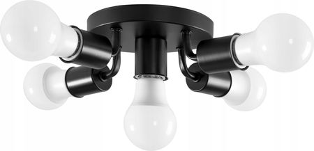Toolight Lampa Sufitowa Reflektor Metalowa Round Black 5 (APP7055C)