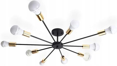 Toolight Lampa sufitowa pająk APP503 czarna 10 ramion (APP50310C)
