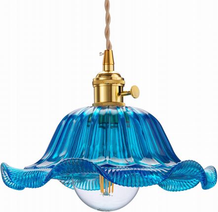 Ledigo Lampa wisząca sufitowa szklana Flower niebieska (LHSSPIDER6NBLUE)