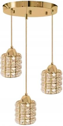 Toolight Lampa sufitowa wisząca Glamour złota kryształowa (APP7263CRP)