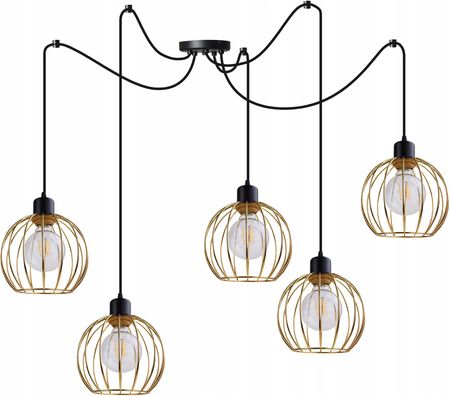 Light Home Lampa Wisząca Sufitowa Żyrandol Złoty Pająk Loft (SPIDERMONA21805)