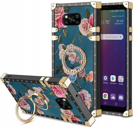 Etui Do Xiaomi Poco X3 Mocne Róże Ring Case+szkło