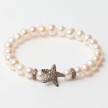 LANCASTER BRANSOLETKA DAMSKA JLA-BR-STAR-4-WH BRĄZOWY BIAŁY PLATA DE LEY 16 MM