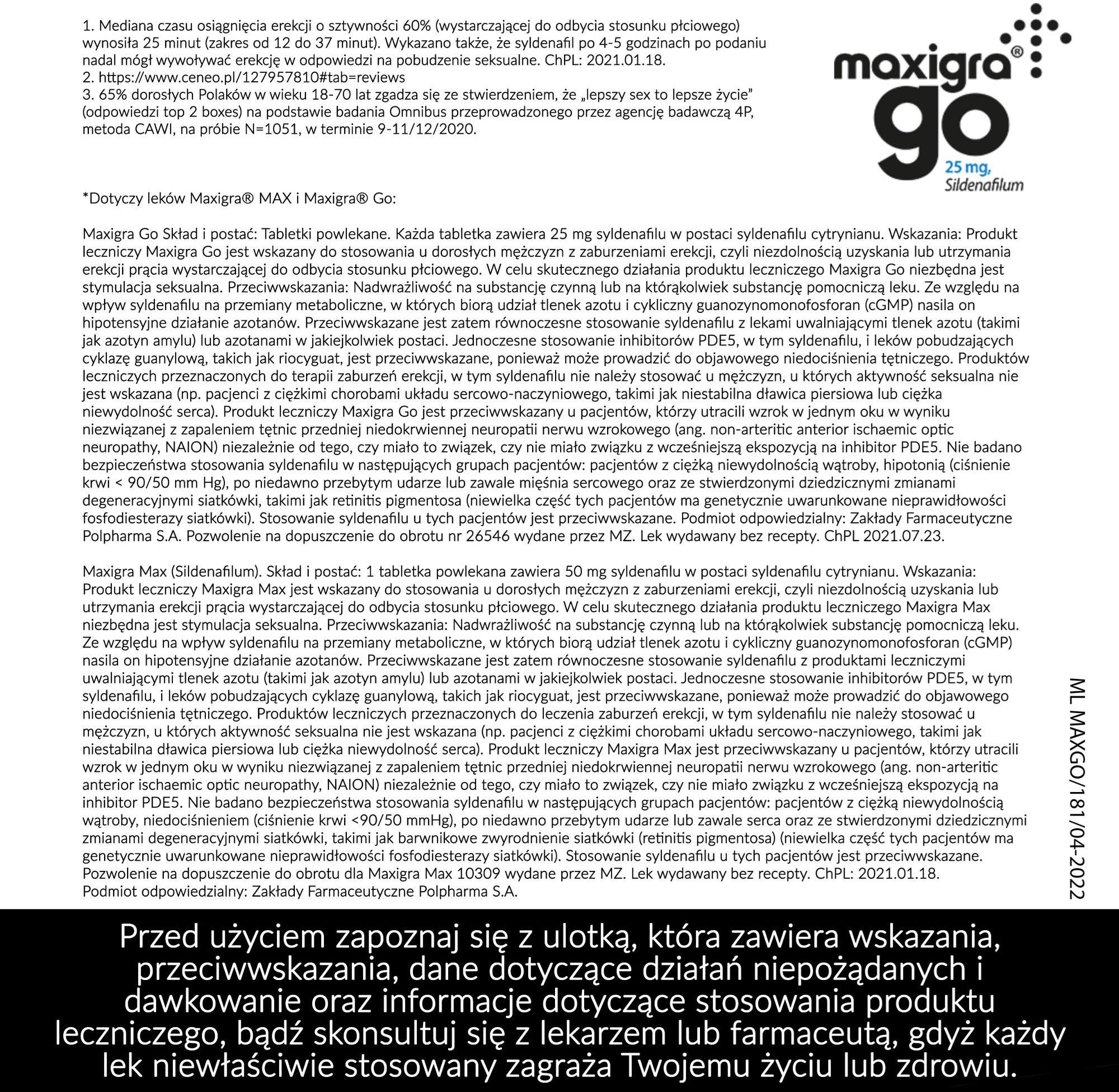 Maxigra Go 25 mg x 4 tabl. pow. - zdjęcie 4 Maxigra Go 25 mg x 4 tabl. pow.