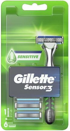 Gillette Maszynka Do Golenia Z 6 Wymiennymi Wkładami Sensor3 Sensitive 6 Szt
