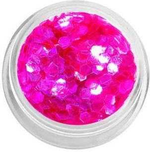 Bass Cosmetics Konfetti Płatki Hexagonalne Holograficzne Róż Neon 