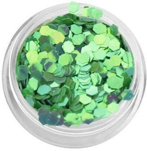 Bass Cosmetics Konfetti Płatki Hexagonalne Holograficzne Zielone 