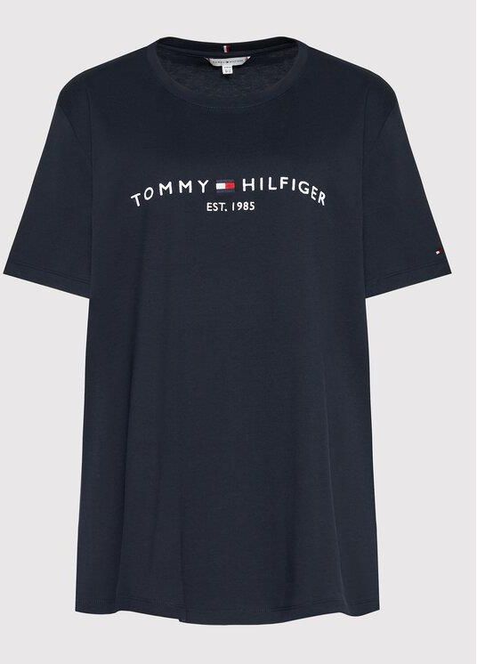 Tommy Hilfiger Curve T Shirt Ww0ww29738 Granatowy Regular Fit Ceny I Opinie Ceneo Pl