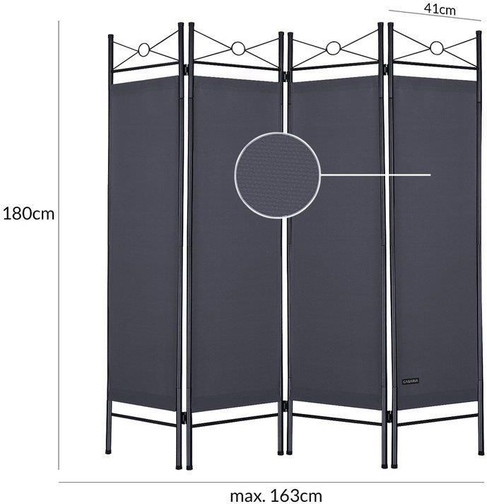 Widedecor METALOWY ANTRACYT PARAWAN ŚCIANKA DZIELĄCA ZASŁONA