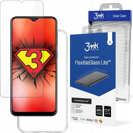 Clear Case Etui + Szkło 3mk do Samsung Galaxy A20e