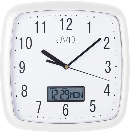 Jvd Zegar na ścianę z datownikiem DH615.4 biały (DH6154)