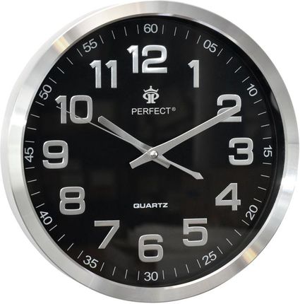 Perfect Zegar ścienny PW192-1700-BLACK aluminiowy 30 cm