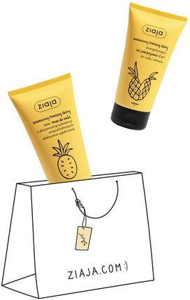 Ziaja duet ananasowy energetyzujący żel pod prysznic 2 w 1 do ciała i włosów 160ml + ananasowy lekki mus do ciała 160ml