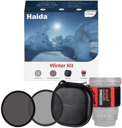 Haida Zestaw zimowy Winter Kit 82mm z opaską grzewczą, filtrami CPL, Mist Black i etui (HD4768)