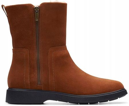 Kozaki Clarks Un Elda Mid brązowe skórzane 39,5