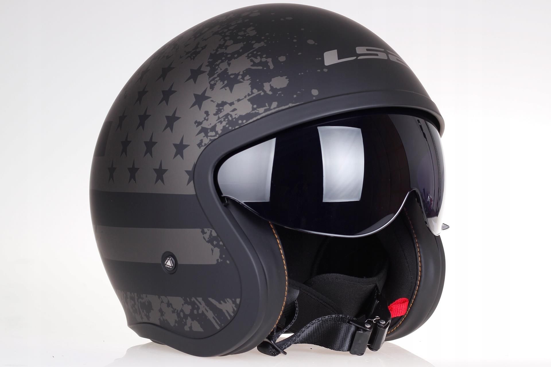 Ls2 SPITFIRE OF599 BLACK FLAG OTWARTY KASK CHOPPER - zdjęcie 3 Ls2 SPITFIRE OF599 BLACK FLAG OTWARTY KASK CHOPPER
