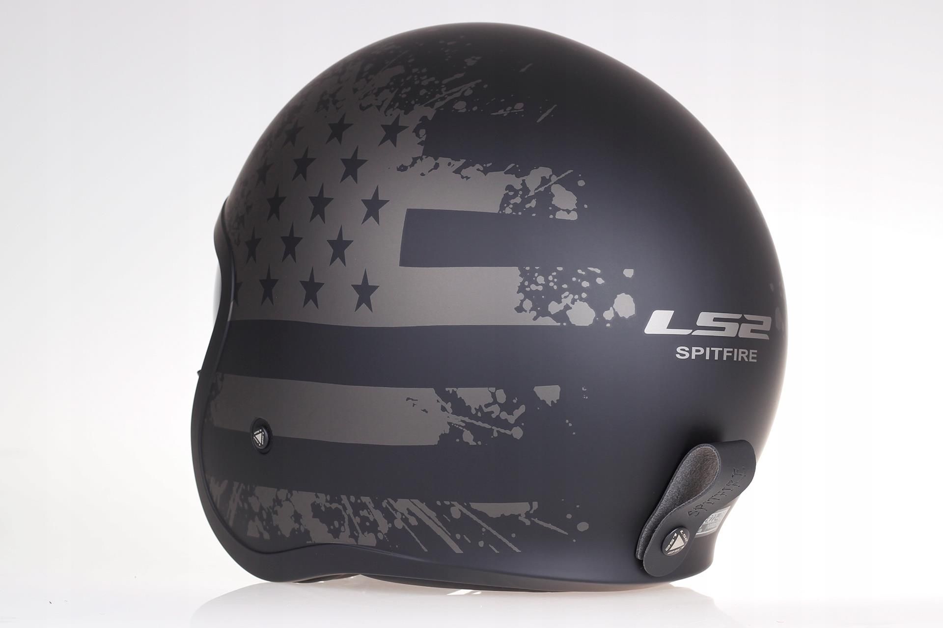 Ls2 SPITFIRE OF599 BLACK FLAG OTWARTY KASK CHOPPER - zdjęcie 5 Ls2 SPITFIRE OF599 BLACK FLAG OTWARTY KASK CHOPPER